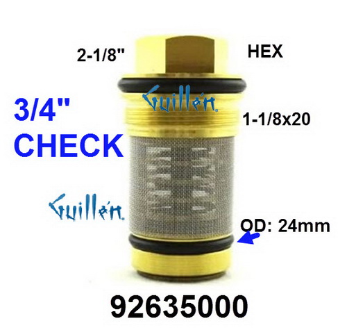 Hansgrohe 92635000;__ 2/1/8in HEX; Check valve for 3/4 Thermo; in Unfinish