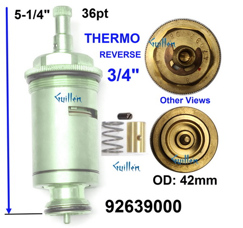 Hansgrohe 92639000;__ 5-1/4in 36pt; Thermostatic cartridge reverse for 3/4 valve; in Unfinish