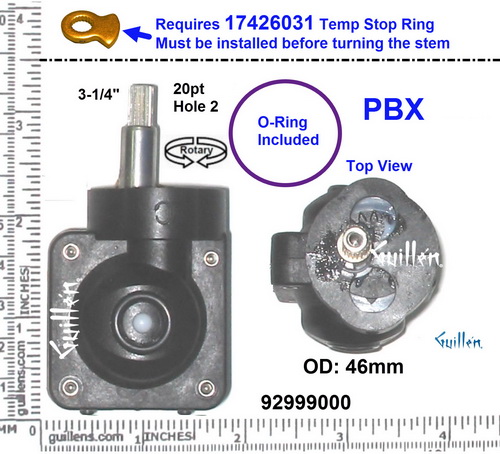 Hansgrohe 92999000 ;__ 3-1/4in 20pt; pressure balance valve cartridge 20pt broach for tempress rough T-11; in Black   13408-18; 3408181