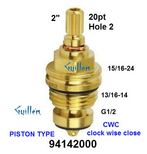 Hansgrohe 94142000;;__ 2in 20pt; Piston stem cartridge 1/2 inch open 270; in Unfinish