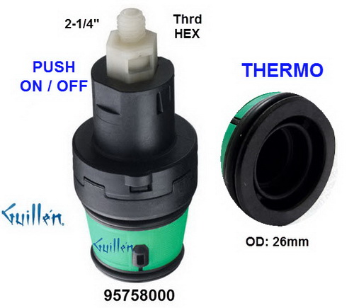 Hansgrohe 95758000;;__ 2-1/4in Thrd; Thermostatic cartridge push on & shut-off unit for DN10; in Unfinish