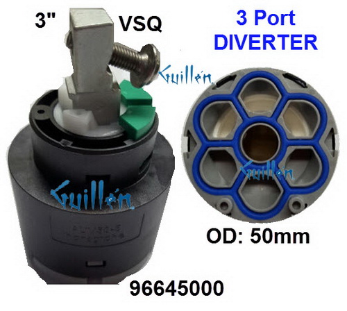 Hansgrohe 96645000;;__ 3in VSQ; Diverter cartridge 5-consumer shut-off and select valve diverter; In Unfinish