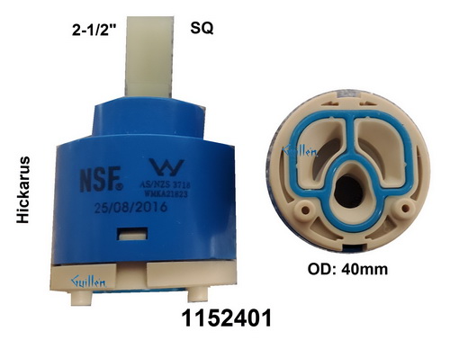 Hickarus 1152401;;__ 2-1/2in SQ; Ceramic Cartridge 40 mm for Faucet Item ended   01-002-003-004-005-006-015-016-035 -036-052-071-072-075-076-087-088; in Unfinish