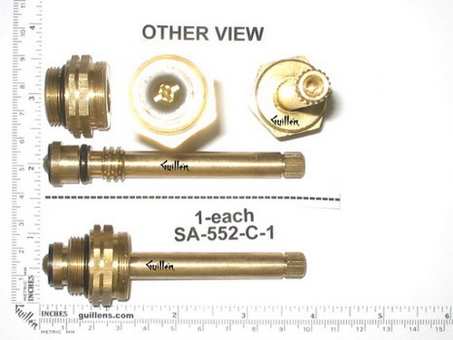 Indiana Brass SA-552-C-1;;__ 3-9/16in; 18pt; ; Cold ccwc piston stem cartridge; in Unfinish