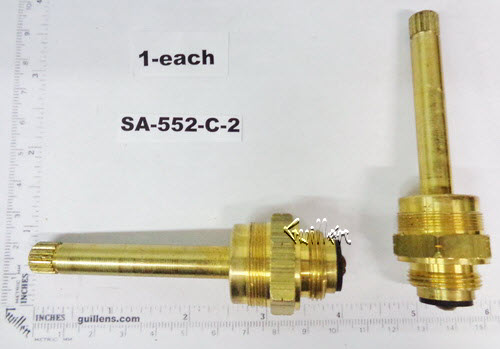 Indiana Brass SA-552-C-2;;__ 3-9/16in; 18pt; ; Hot cwc piston stem cartridge; in Unfinish