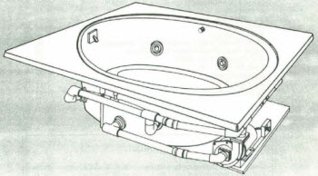 Jacuzzi 5173000; Antigua (R); 1984 Whirlpool Bath 4 AMH jets .5 hp pump motor 115 / 230 volt technical part breakdown owner manuals Specifications Catalog   5799000; 5174000