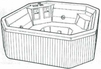 Jacuzzi 8200000; Corsica (R); 1988 Spa 4 AMH / 1 HTA jets .75 hp pump motor 115 / 230 volt technical part breakdown owner manuals Specifications Catalog   8636000