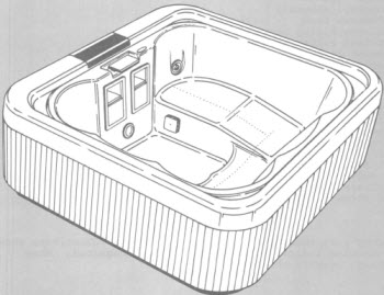 Jacuzzi 8400000; Aero (R); 1990 Spa 3 HTA / 1 AMH jets 1.0 hp 2 speed pump motor 115 volt technical part breakdown owner manuals Specifications Catalog   7841000A