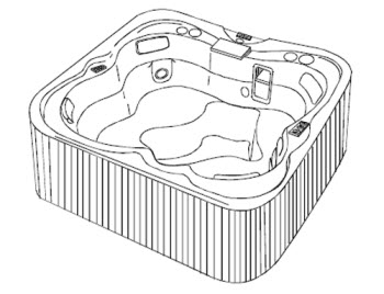 Jacuzzi E800000; Solaris (R); 1995 Spa Platinum Series HTC / BMH jets 1.0 hp pump motor technical part breakdown owner manuals Specifications Catalog   F847000A