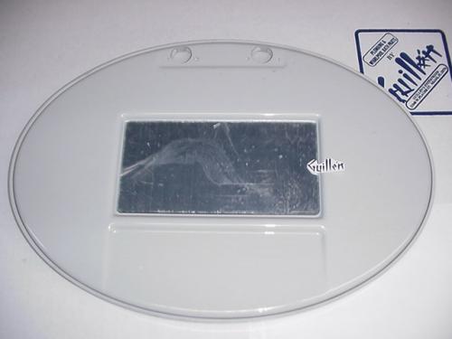 Jacuzzi 0148970; Fiore; Front acrylic oval cover assembly with mirror less hinges; in Mist Gray; Discontinued Product - Use Jacuzzi 01489