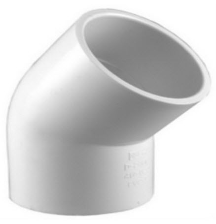 Jacuzzi 0770000;; 1/2" 45 degree pvc elbow sxs; Unfinish