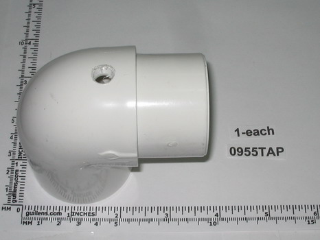 Jacuzzi 0955TAP;; 1 1/2" slip x spigot 90 degree pvc elbow, suction fitting machine tap; Unfinish