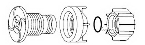 Jacuzzi 2000-076; ; connector fitting sensor mount; in Unfinish   non returnable