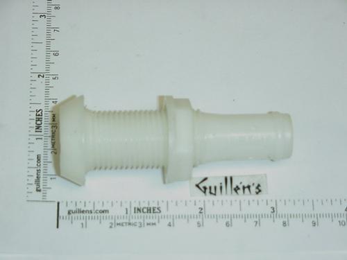Jacuzzi 3058000;; Nylon through wall drain fitting assembly barb; Unfinish; Discontinued Product