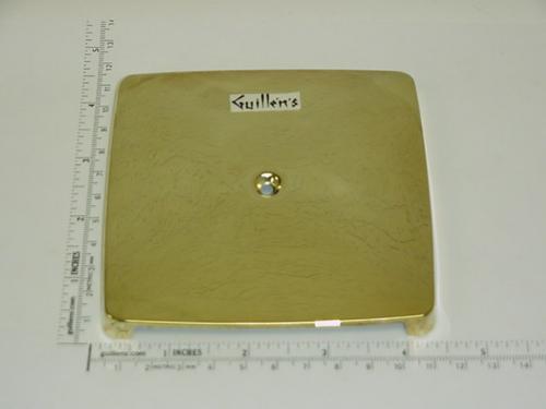 Jacuzzi 4124829;; Suction square metal cover with center hole; in Bright Brass