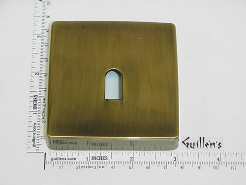 Jacuzzi 4125847;; Flush mount diverter fill spout cover plate less screws; in Antique Brass; Discontinued Product