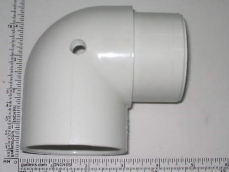 Jacuzzi 4517000; Cara / Prima; 2" spigot x 2" s 90 degree pvc elbow suction fitting machine tap for left pump suction or to replace B07202T and adapt the angle; in Unfinish; Replaces 409-020-HL