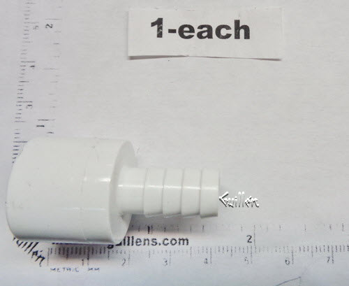 Jacuzzi 6540-024; ; adapter 1/2" spigot x 3/8" barb skimmer filter; in Unfinish