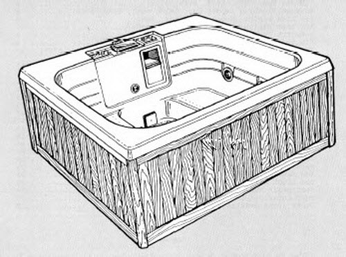 Jacuzzi 6925000; Vectra (R); 1988 Spa Series Whirlpool Spa 4 AMH jets .75 hp / 2 speed pump motor 230 volt technical part breakdown owner manuals Specifications Catalog   7438000C