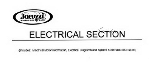 Jacuzzi 7348000; 1997 part Catalog electrical section 1997 technical part breakdown owner manuals Specifications Catalog   7348000E