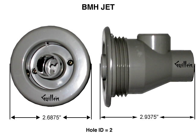 Jacuzzi 8489917; BMH Jet; Assembly less holding nut; in Black   8411917; 8412917; 8413917; 8487000