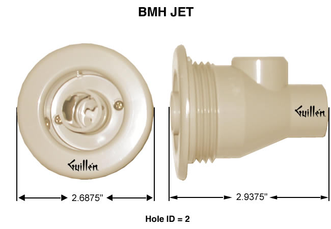 Jacuzzi 8489949; BMH Jet; Assembly less holding nut; in Rose   8411949; 8412949; 8413949; 8487000  ; Discontinued Product