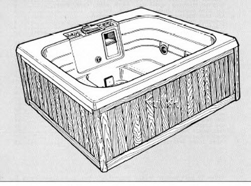 Jacuzzi 8790000; Vectra (R); 1988 Spa Series Whirlpool Spa (with S.C.M.) 4 AMH jets 1.0 hp / 2 speed pump motor 230 volt technical part breakdown owner manuals Specifications Catalog   7438000C