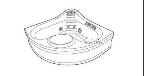 Jacuzzi 9110000; Fiore (R); 1995 Designer Series Whirlpool Flange 4 HTA / 2 BMH jets 1.5 hp / 3.0 hp pump motor 16.0 115 volt 20 amp technical part breakdown owner manuals Specifications Catalog   9411000C; P214; G930; U335; T601; G930000