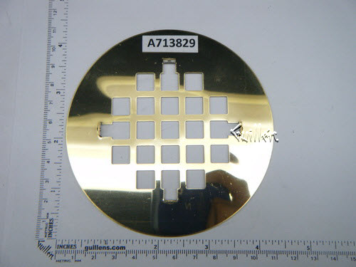 Jacuzzi A713829;; Strainer shower drain pol br; in Bright Brass