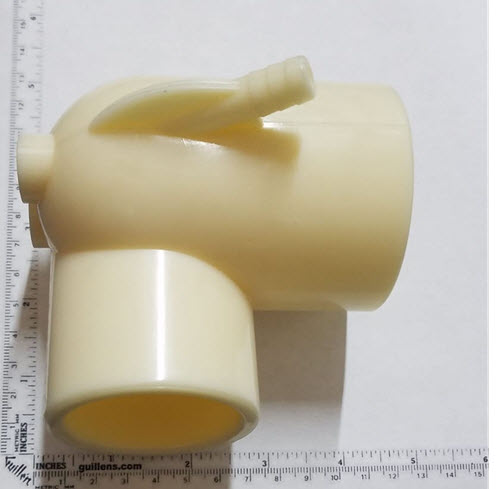 Jacuzzi B071000;; 2" spigot x 2" s 90 degree offset pvc suction fitting street elbow drain down left hand; Unfinish