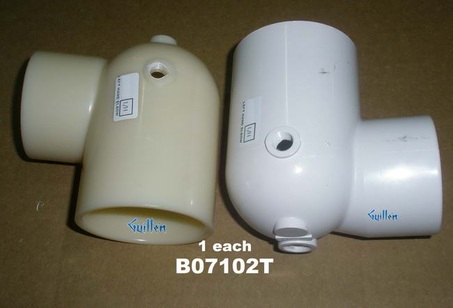 Jacuzzi B07102T; ; 2" spigot x 2" s 90 degree with 2 taps left hand offset pvc suction fitting street elbow drain down type b; unfinish   n506000