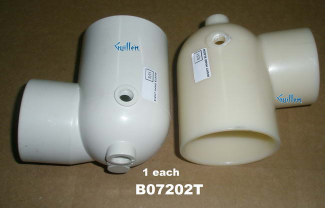 Jacuzzi B07202T; ; 2" spigot x 2" s 90 degree with 2 taps right hand offset pvc suction fitting street elbow drain down type b; unfinish   N507000  ; Discontinued Product