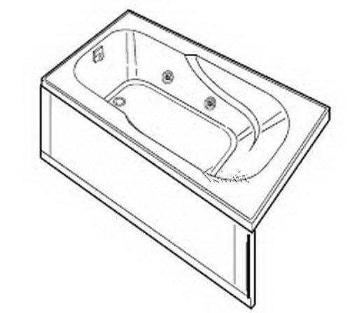 Jacuzzi B550000; Vantage (R); 1998 Builder Series Whirlpool (RH) right hand Flanged 4 HTC jets .75 hp / 1.5 hp pump motor 10.0 amp 115 volt 15 amp technical part breakdown owner manuals Specifications Catalog   8641000C