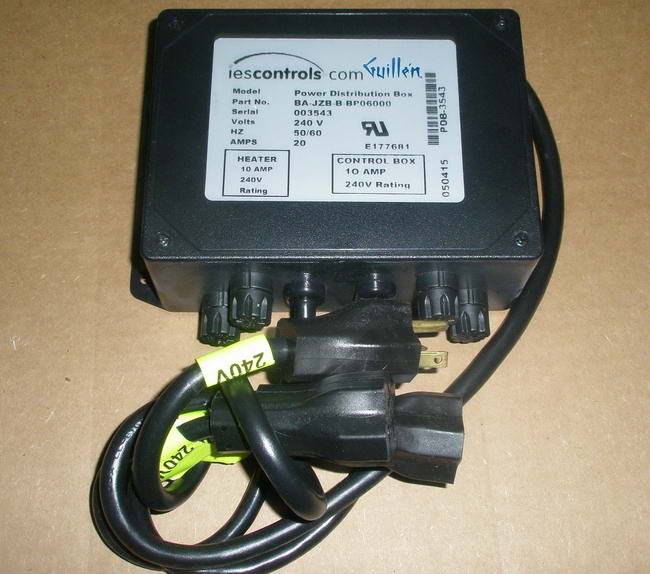 Jacuzzi BP06000; Designer 4 ies; 240 volt 50 60 hz 20 amp power distribution control box electronic heater; unfinish; Discontinued Product - Use Jacuzzi FX78000