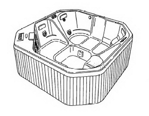 Jacuzzi C400000; Cirrus (R); 1993 Spa Series Whirlpool Spa 6 HTC / 3 BMH jets .75 hp pump motor 230 volt technical part breakdown owner manuals Specifications Catalog   D551000