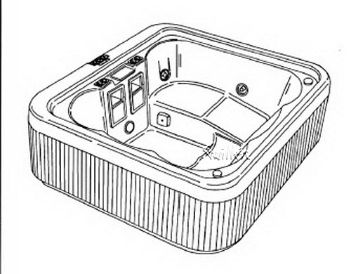 Jacuzzi C460000; Aero Plus (R); Spa Premier Collection Series 1993 Whirlpool Spa 5 HTC / 2 BMH jets 1 hp pump motor technical part breakdown owner manuals Specifications Catalog   D193000