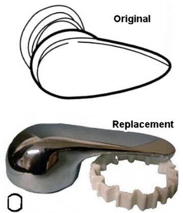 Jacuzzi C998827; Optica; Handle teardrop shower; in Chrome; Replaces item F928827; F928829