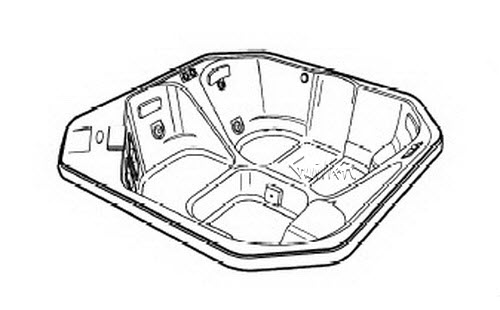 Jacuzzi D500000; Cirrus (R); 1993 Spa Series Whirlpool Spa - Inground 7 HTC / 3 BMH jets 2 pump motor 230 volt technical part breakdown owner manuals Specifications Catalog   D209000