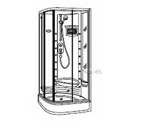 Jacuzzi D828000; J-Carre (R); 1995 J-Dream (R) Series Shower System White 16 JET NOZZLE jets .5 hp pump motor 3.1 amp amp 230 volt 15 amp technical part breakdown owner manuals Specifications Catalog   F846000B