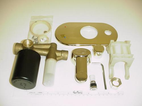 Jacuzzi E508829; Optica 200; Mixer valve kit assembly with diverter; in Bright Brass; Discontinued Product