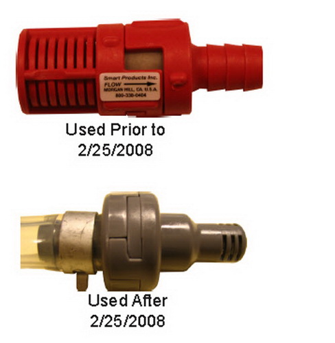 Jacuzzi EQ58000;; Suction check valve 2 psi; Red / Grey; Discontinued Product