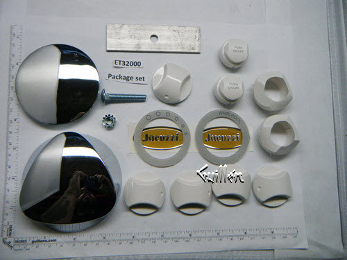 Jacuzzi ET32000; Espree; trim kit drain and air control repair kit hospital; in unfinish; Discontinued Product