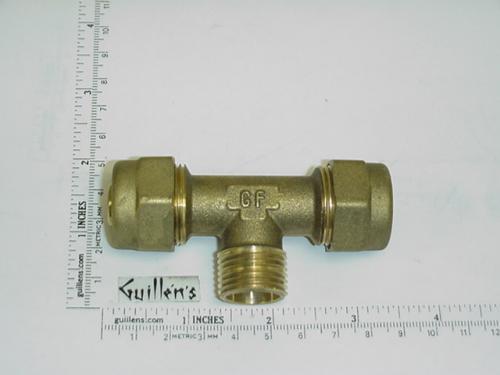 Jacuzzi F131000;; 1/2"" od x 1/2"" mip brass hose tee; Unfinish; Discontinued Product