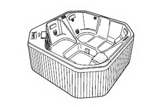 Jacuzzi F291000; Lexus L.C. (R);; 1995 Spa Premier Collection Series Whirlpool Spa w/ Electronic Controls 6HTC / 4BMH jets 1.0 hp / 1.0 hp pump motor 4.8amp / 4.8 amp 230 volt 50 amp filter 50 sq heater 5.5 kw technical part breakdown owner manuals Specifications Catalog   E616000