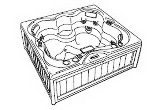 Jacuzzi F310000; Palio Plus (R); 1995 Spa Select / Platinum Series Whirlpool Spa 4 HTC / 2 BMH jets 3.0 hp / 2 speed pump motor 230 volt amp 50 amp / 115 volt am filter 25 sq heater 5.5 kw/1.25 technical part breakdown owner manuals Specifications Catalog   H307000