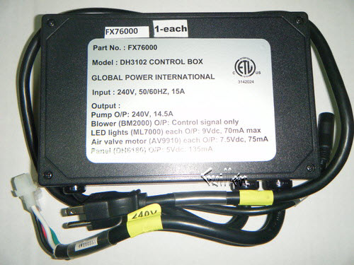 Jacuzzi FX76000; Global; control box 240 volt electronic; unfinish