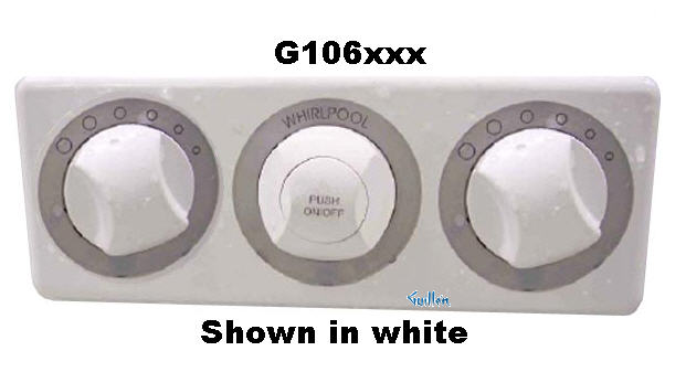 Jacuzzi G106969;; Air volumecontrol and on off 3 position toppanel assembly; in Oyster** OrderParts Individually instock 8267969(Qty2) - 9724000(QTY4) -8247969  -  8246969 - C842000 -9224969 - C842000. **BACKORDERPARTS  8262000  &  8263000(Qty2) PRODUCTION DELAY NO LEAD TIME**