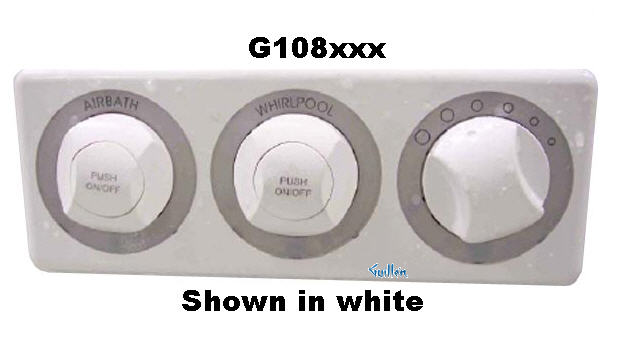 Jacuzzi G108969; Espree Aeroflo; air volume control and on off 3 position top panel assembly; in Oyster