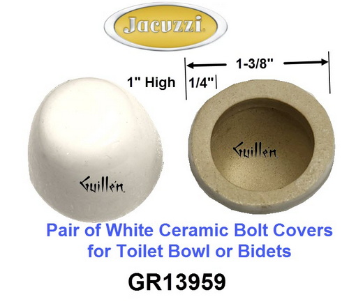 Jacuzzi GR13959; Maxima; Ceramic toilet floor bolt caps pair Historic; in White