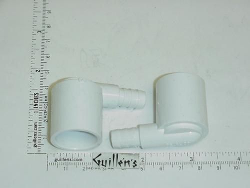 Jacuzzi H207000;; 1/2" s or 3/4" spigot x 3/8" barb 90 degree pvc elbow; Unfinish